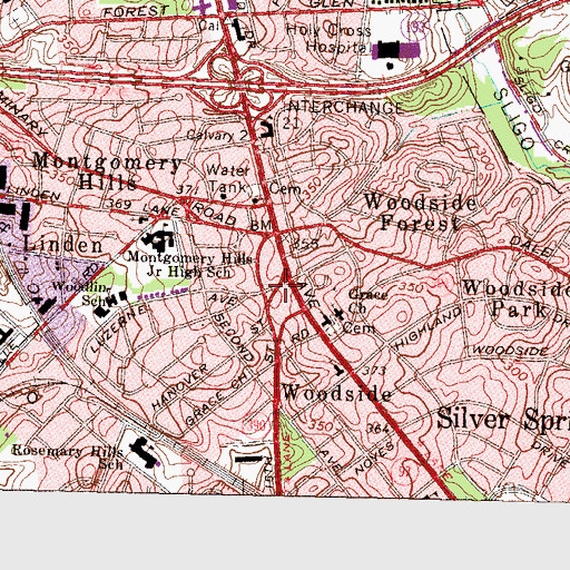 Topographic Map of Christ Apostolic Church, MD