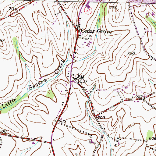 Topographic Map of Christ Lutheran Church, MD