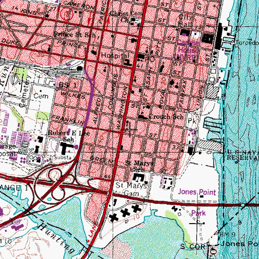 Topographic Map of Christian Science Reading Room, VA