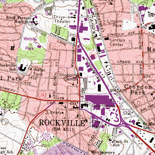 Topographic Map of Christian Science Reading Room, MD