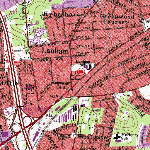 Topographic Map of Church of God of Prophecy, MD