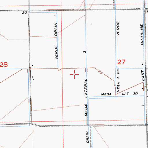 Topographic Map of Mesa Lateral Three, CA