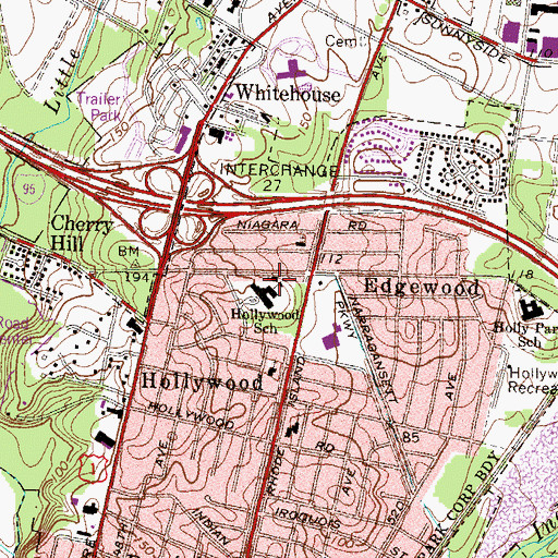 Topographic Map of College Park Wesleyan Church, MD