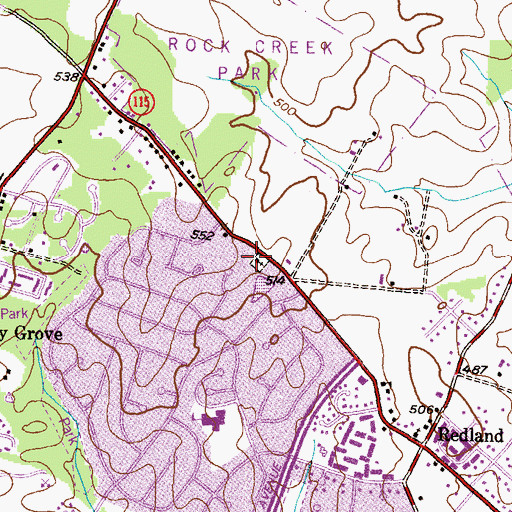 Topographic Map of Covenant Life Church, MD