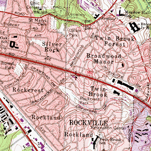 Topographic Map of Crusader Lutheran Church, MD