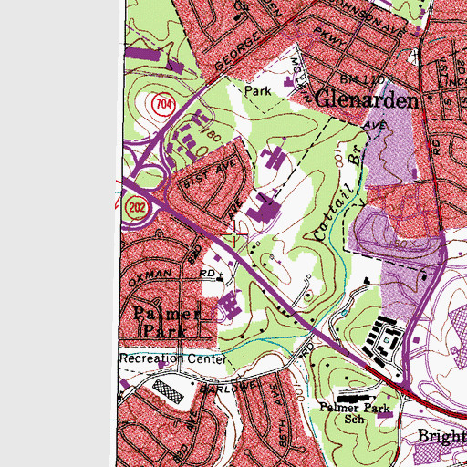 Topographic Map of Eastern Community Church, MD