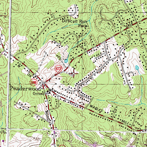 Topographic Map of Fair Oaks Alliance Bible Church, VA