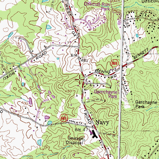 Topographic Map of Fair Oaks Community Church, VA