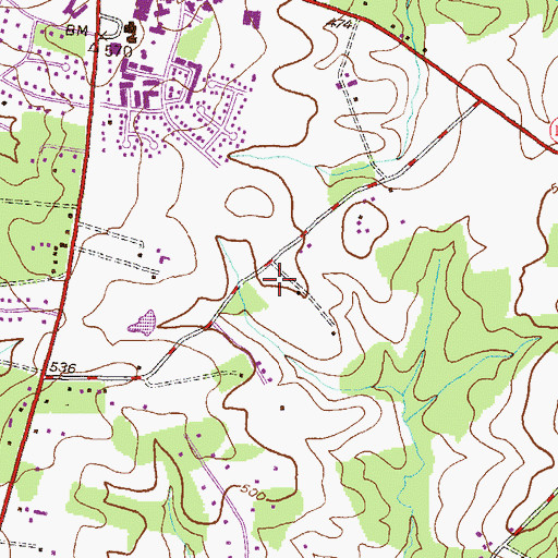 Topographic Map of Faith Presbyterian Church of Olney, MD