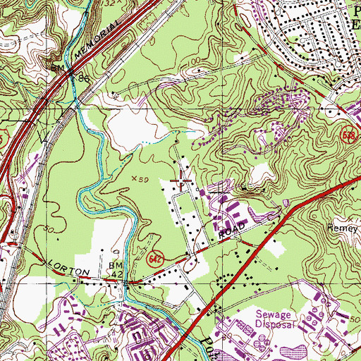 Topographic Map of First Baptist Church of Lorton, VA