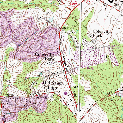 Topographic Map of First Hispanic Church of God, MD