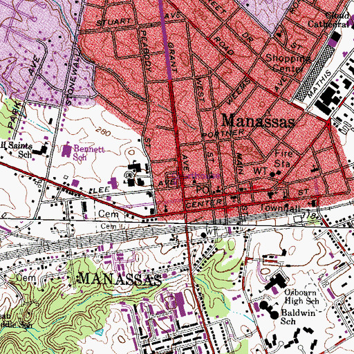 Topographic Map of First New Birth Baptist Church, VA