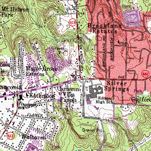 Topographic Map of Franconia Korean Baptist Church, VA