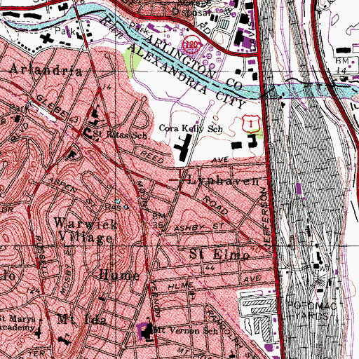 Topographic Map of Freedom Way Baptist Church, VA