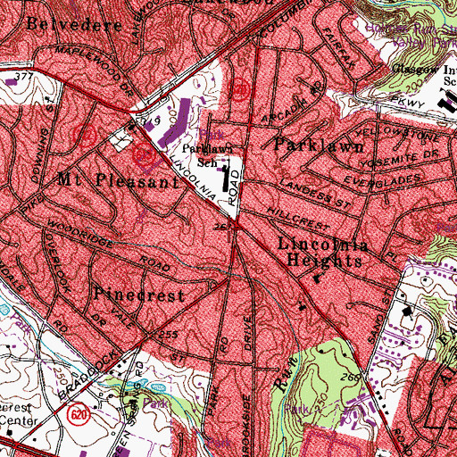 Topographic Map of Full Gospel Church of Washington, VA