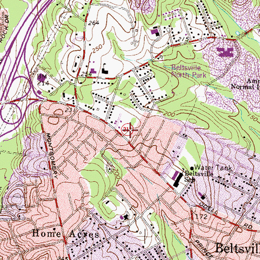 Topographic Map of Fullness Church of God and Christ, MD