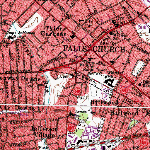 Topographic Map of Galloway United Methodist Church, VA