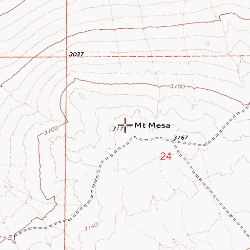 Topographic Map of Mount Mesa, CA