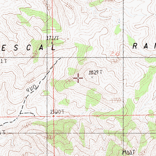 Topographic Map of Mescal Range, CA