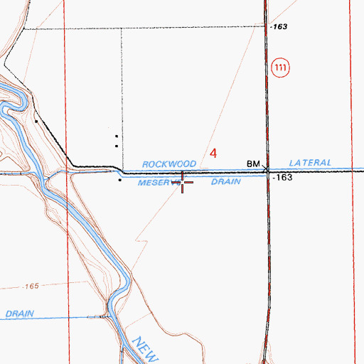 Topographic Map of Meserve Drain, CA