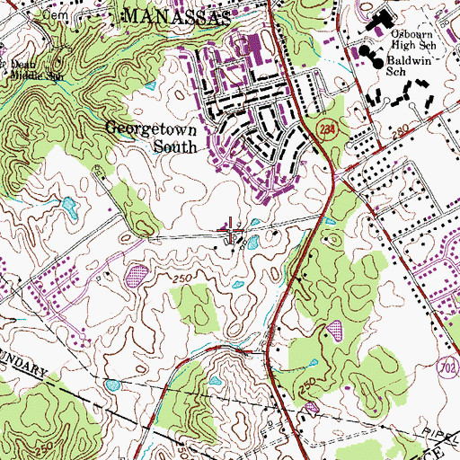 Topographic Map of Grace United Methodist Church, VA
