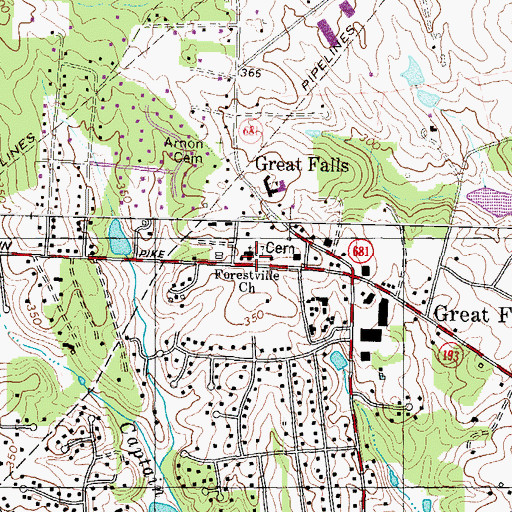 Topographic Map of Great Falls United Methodist Church, VA