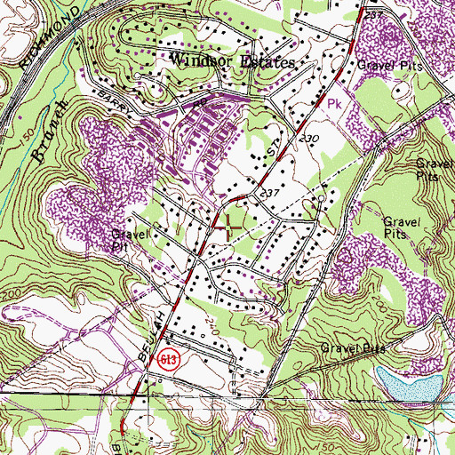 Topographic Map of Harvest Church, VA