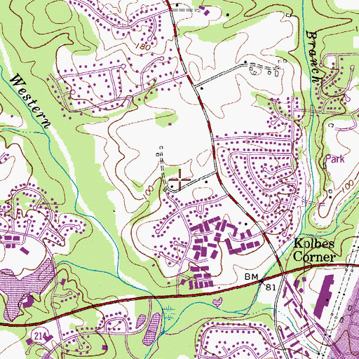 Topographic Map of Hope Presbyterian Church, MD