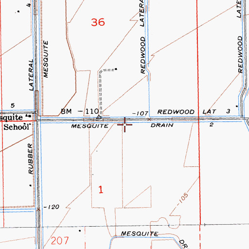 Topographic Map of Mesquite Drain Two, CA