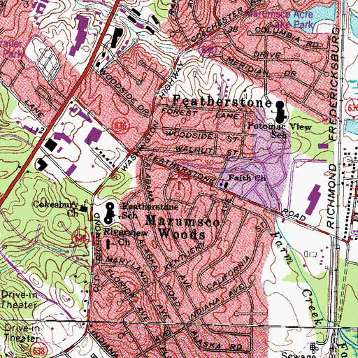 Topographic Map of Iglesia Misionera Manantiales Ve Va Eterna, VA