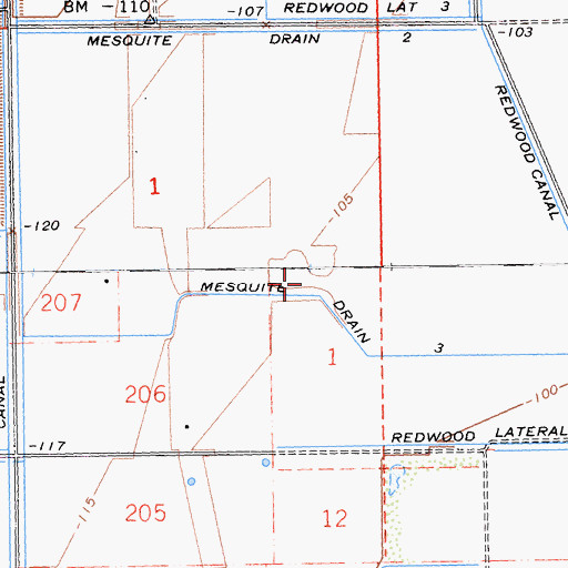 Topographic Map of Mesquite Drain 3, CA