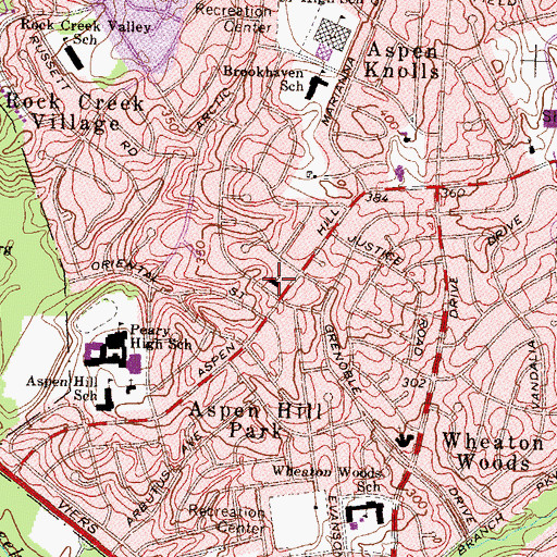 Topographic Map of Saint Johns Lutheran Church, MD