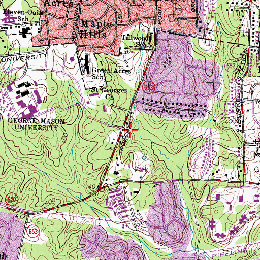 Topographic Map of Saint Robert Bellarmine Chapel, VA