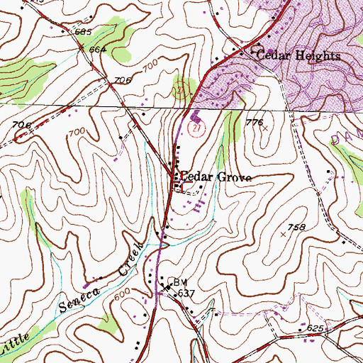 Topographic Map of Salem United Methodist Church, MD