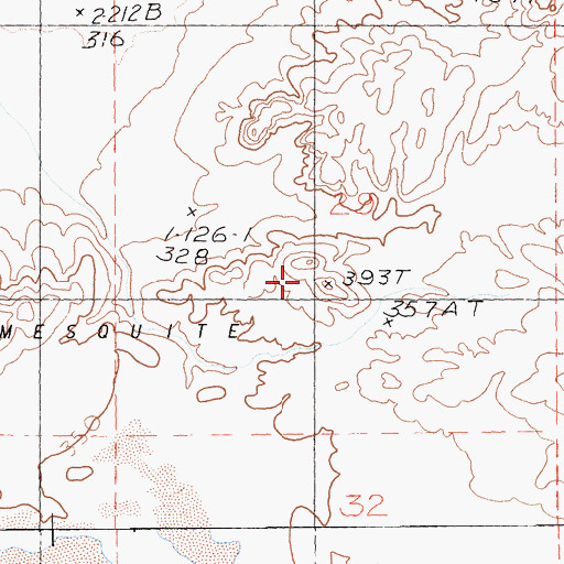 Topographic Map of Mesquite Hills, CA