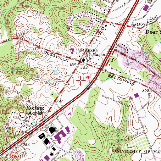 Topographic Map of Seventh Day Adventist Headquarters, MD