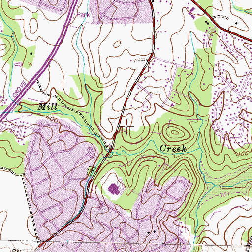 Topographic Map of Shady Grove Presbyterian Church, MD