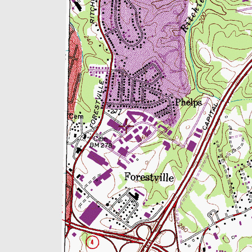 Topographic Map of Shiloh Abundant Life Ministries, MD