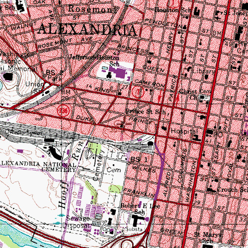 Topographic Map of Shiloh Baptist Church, VA