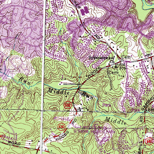 Topographic Map of South Run Baptist Church, VA