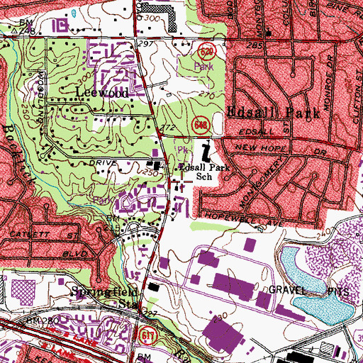 Topographic Map of Springfield Christian Church, VA