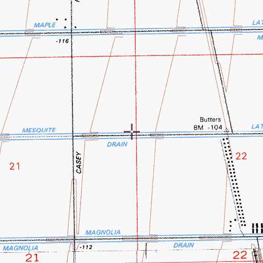 Topographic Map of Mesquite Lateral, CA