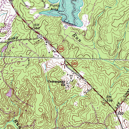 Topographic Map of Temple Bnai Shalom, VA