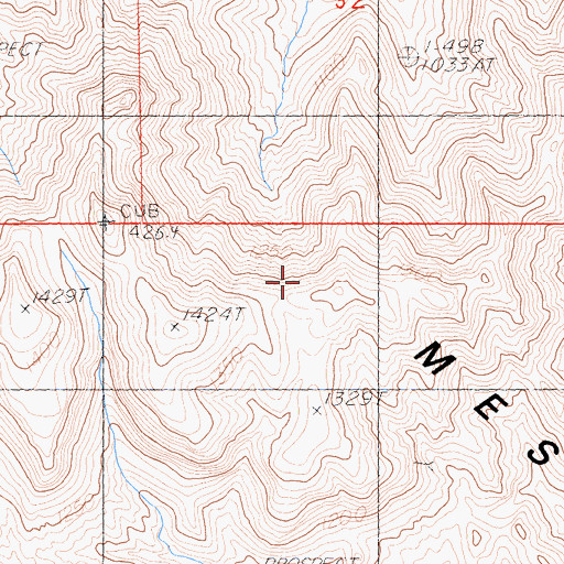 Topographic Map of Mesquite Mountains, CA
