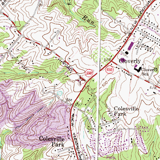 Topographic Map of The Peoples Community Baptist Church, MD