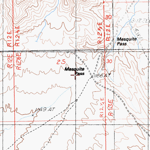 Topographic Map of Mesquite Pass, CA