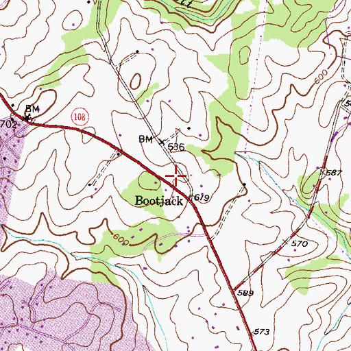 Topographic Map of Tri-County Baptist Church, MD