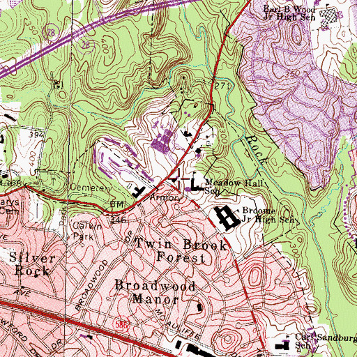Topographic Map of Twinbrook Baptist Church, MD