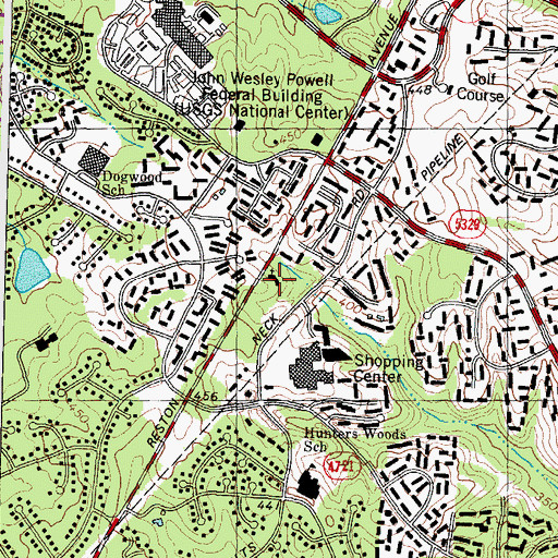 Topographic Map of United Christian Parish of Reston, VA