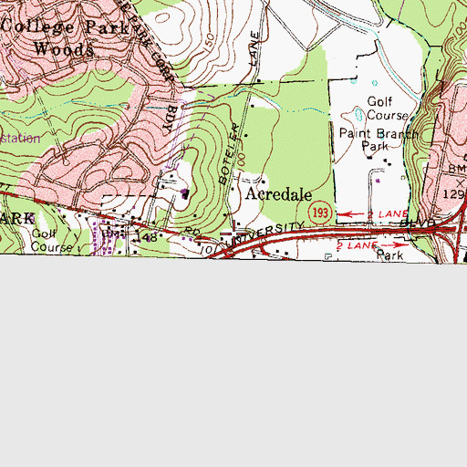 Topographic Map of Wallace Presbyterian Church, MD